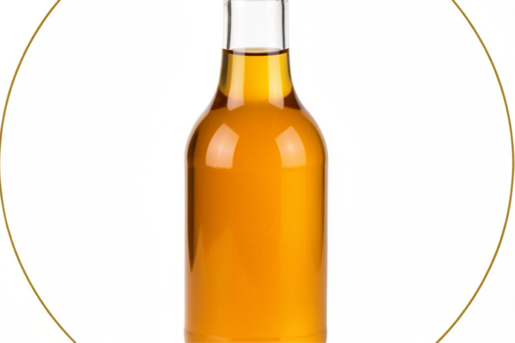 Bottle of healthy looking apple cider vinegar.
