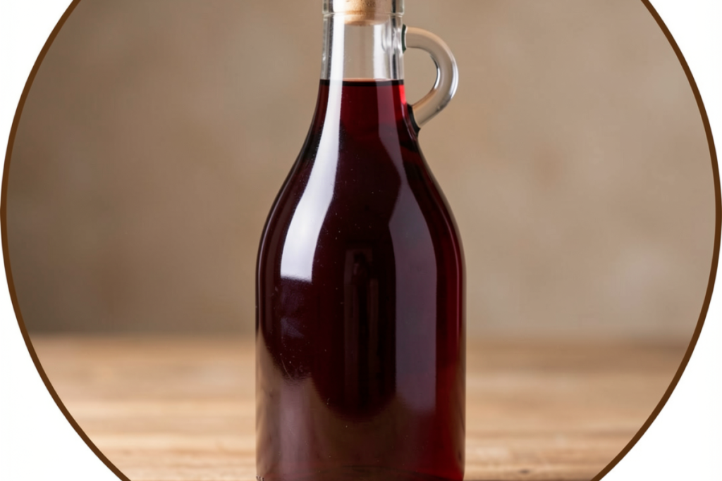 Bottle containing red wine vinegar