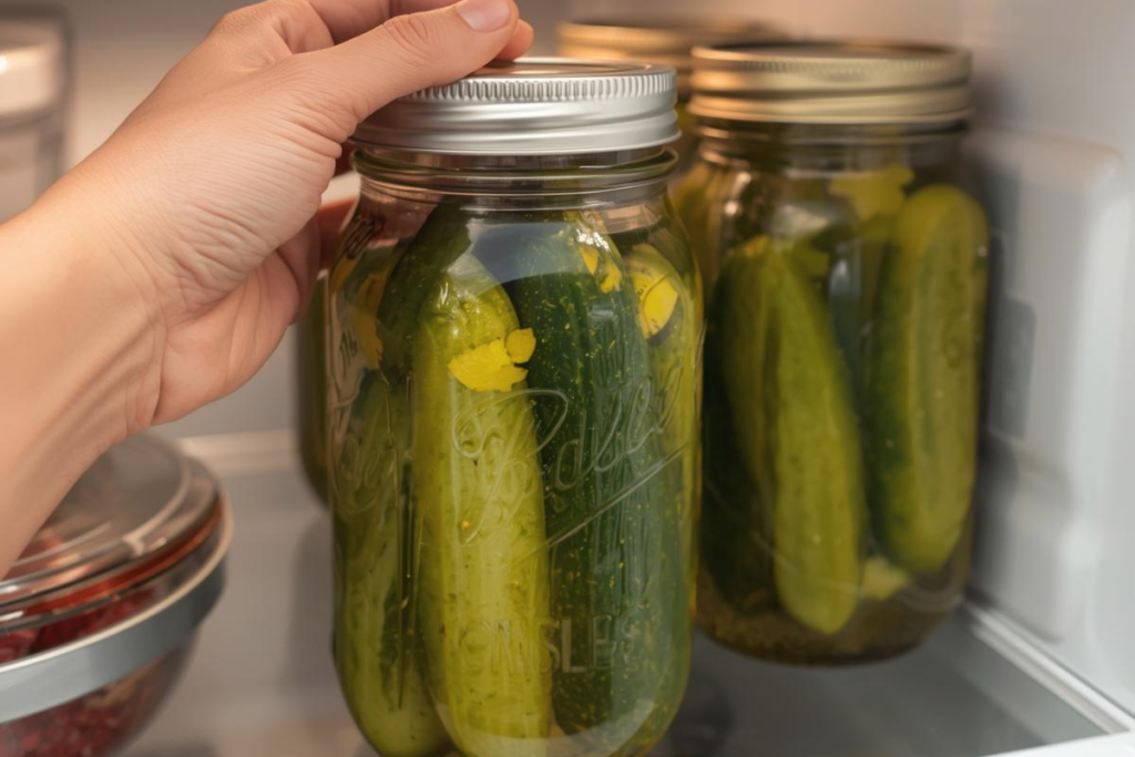 Placing a jar of homemade vinegar pickles to be included as part of every day meal plans.