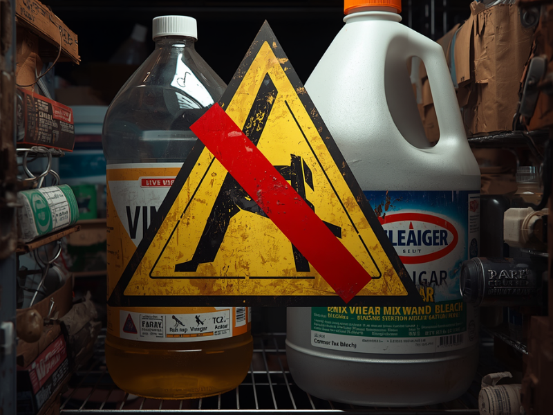 How to Descale with Vinegar: Coffee Makers, Kettles, and More an image that reinforces the important instruction to never mix vinegar with blean